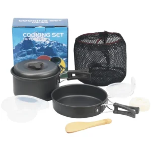 my-11134207-7ras8-m7lqkcgz7247ae Outdoor Camping Hiking Cookware Backpacking Cooking Picnic Pot Pan Set Foldable